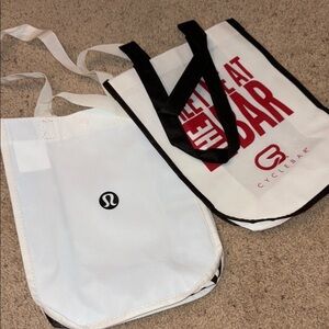 Lululemon and CycleBar Tote Bags - White and Red